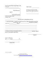 Document preview: Form CIV-GP-10-1 Affidavit Requesting Nunc Pro Tunc Filing of - New York