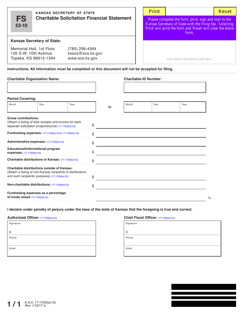 Form FS5310 Fill Out, Sign Online and Download Fillable PDF, Kansas