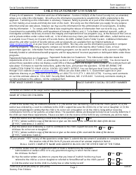 Document preview: Form SSA-2519 Child Relationship Statement
