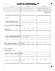 FEC Form 3P Post-election Detailed Summary Page - Report of Receipts and Disbursements, Page 2