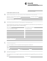 Form DC Application to Correct a Design Registration