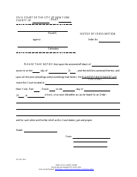 Document preview: Form CIV-GP-125 Notice of Cross-motion - New York City