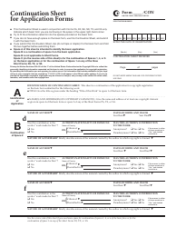 Form CON Continuation Sheet for Application Forms