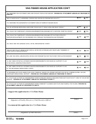 VA Form 10-0408 VHA Fisher House Application, Page 2