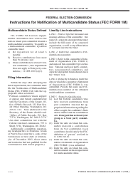 Document preview: Instructions for FEC Form 1M Notification of Multicandidate Status