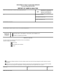 Form FDA1551B &quot;Report of Sample Analysis&quot;