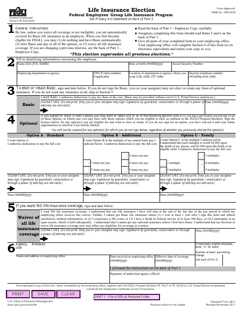 Form SF-2817 Life Insurance Election