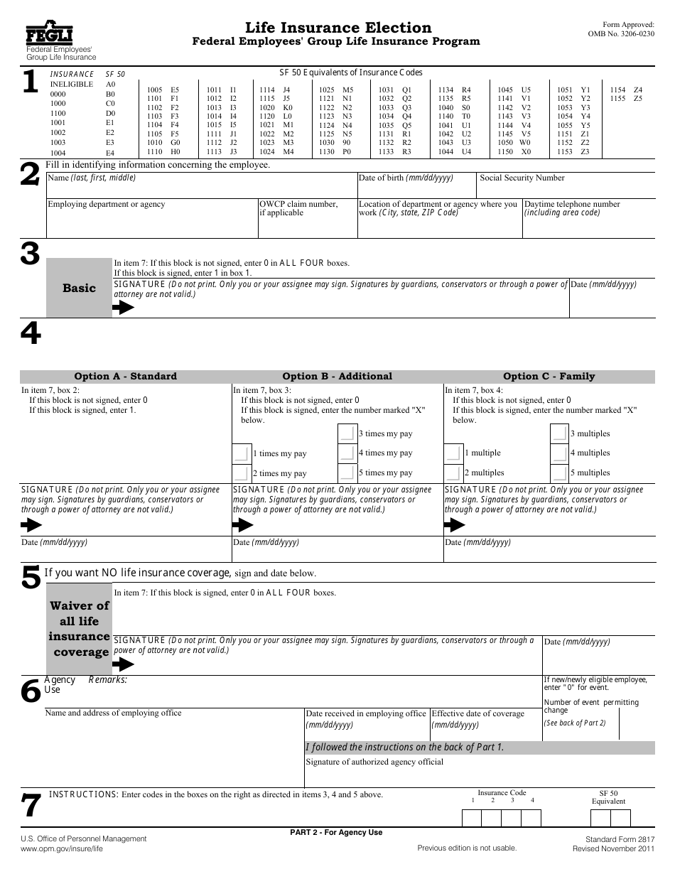Form SF 2817 Fill Out Sign Online And Download Fillable PDF
