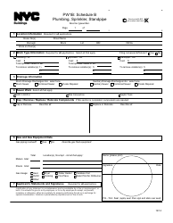 Document preview: Form PW1B Schedule B Plumbing, Sprinkler, Standpipe - New York City