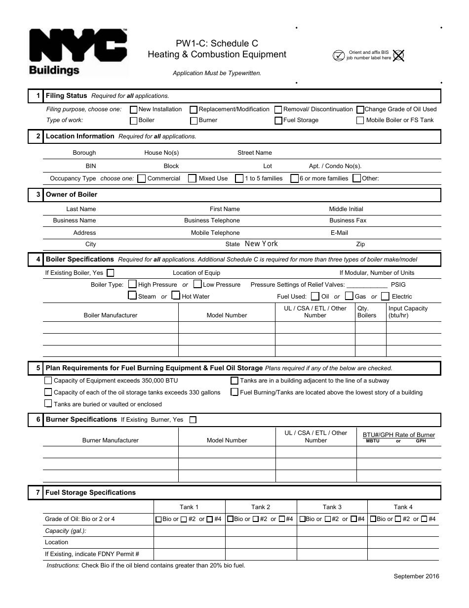 Form PW1-C Schedule C - Fill Out, Sign Online and Download Fillable PDF ...