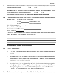Instructions for an Enforcement/Violation of an Order of Custody/Visitation Petition - Nassau County, New York, Page 7