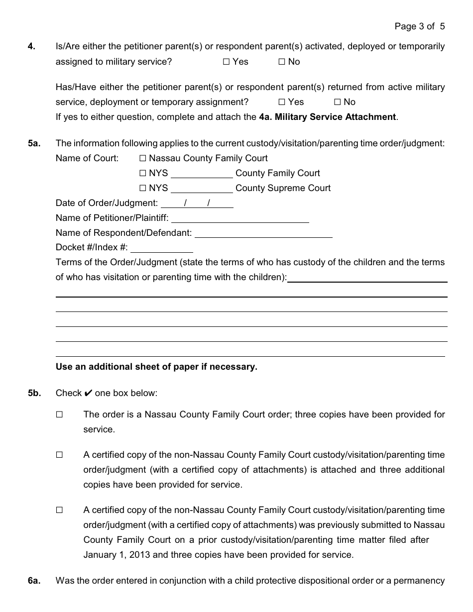 Nassau County, New York Instructions for an Enforcement/Violation of an