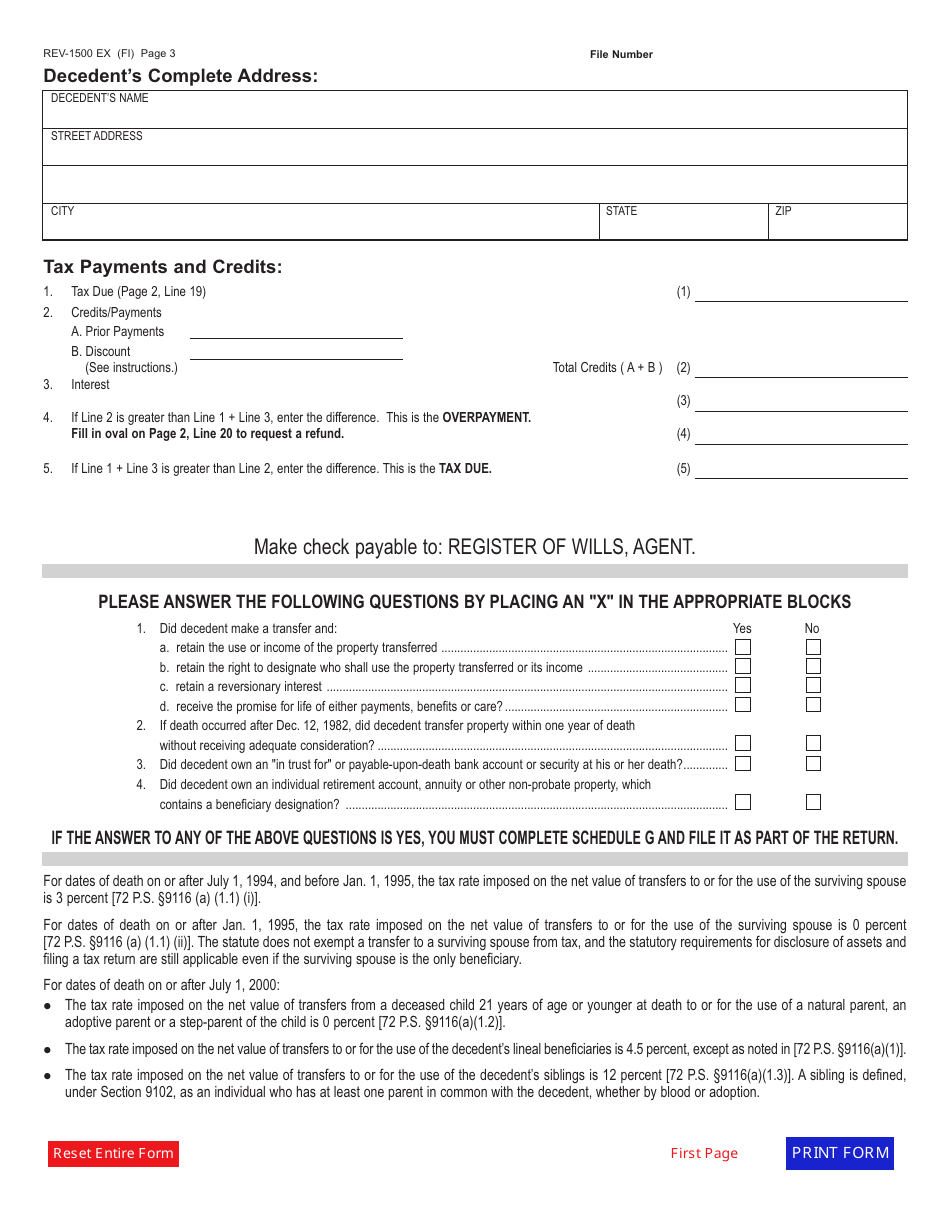 Form Rev 1500 Fill Out Sign Online And Download Fillable Pdf Pennsylvania Templateroller 6466