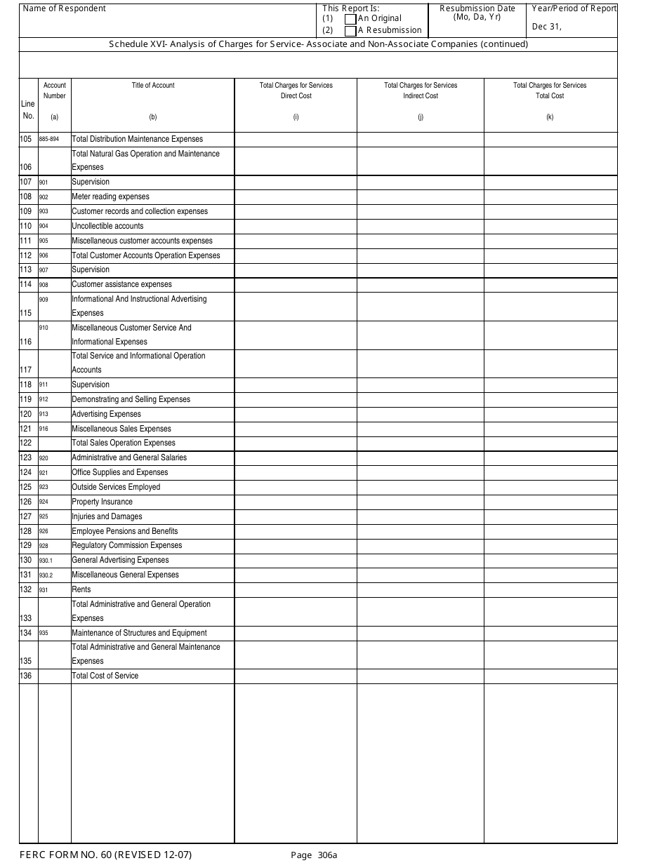 FERC Form 60 Download Printable PDF or Fill Online Annual Report for ...