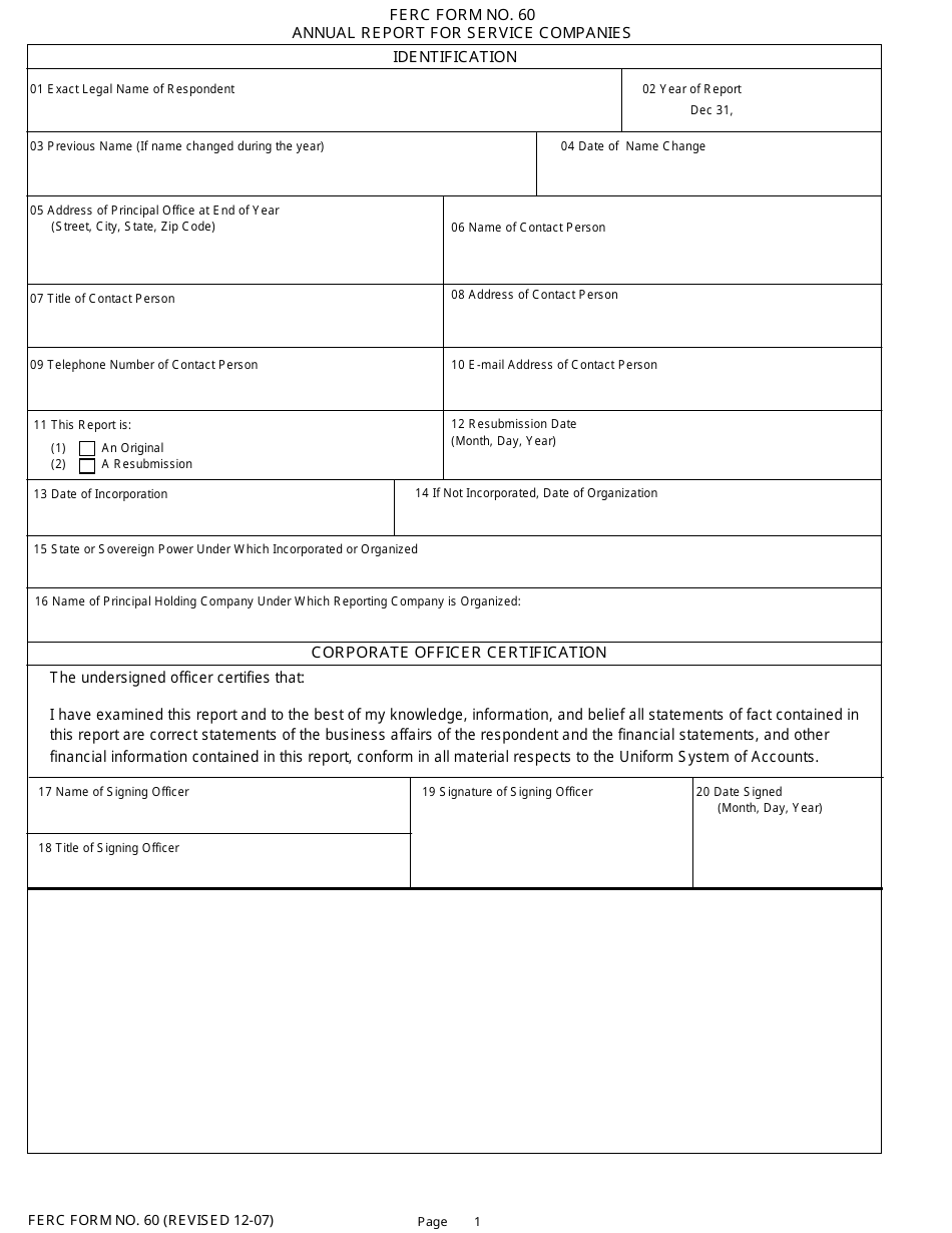 FERC Form 60 Annual Report for Service Companies, Page 4