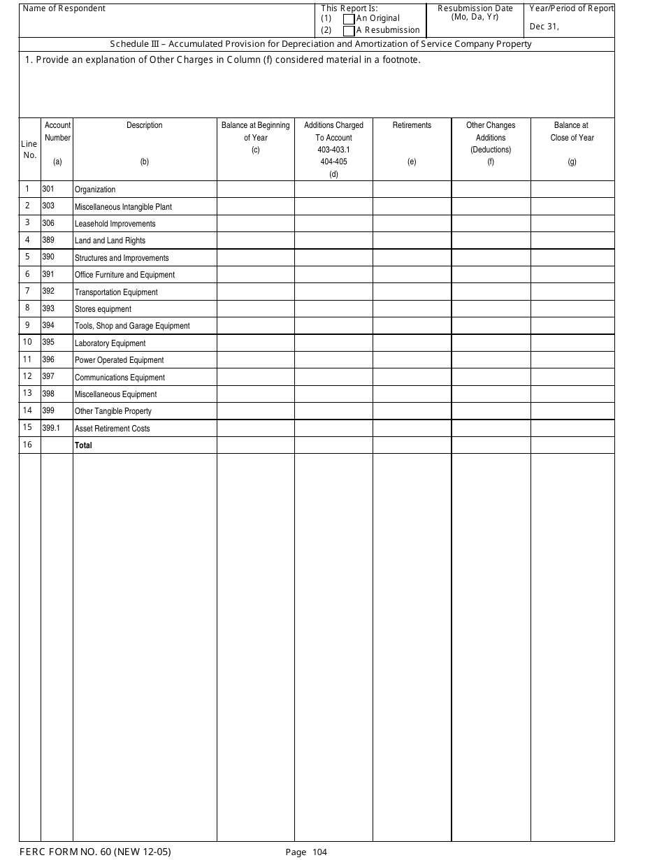 FERC Form 60 Annual Report for Service Companies, Page 9