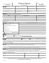 Document preview: Form A-222 Power of Attorney - Wisconsin