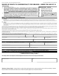 Form AD904b Waiver of Rights to Confidentiality for Siblings - Under the Age of 18 - California
