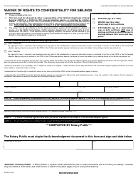 Form AD904A Waiver of Rights to Confidentiality for Siblings - California