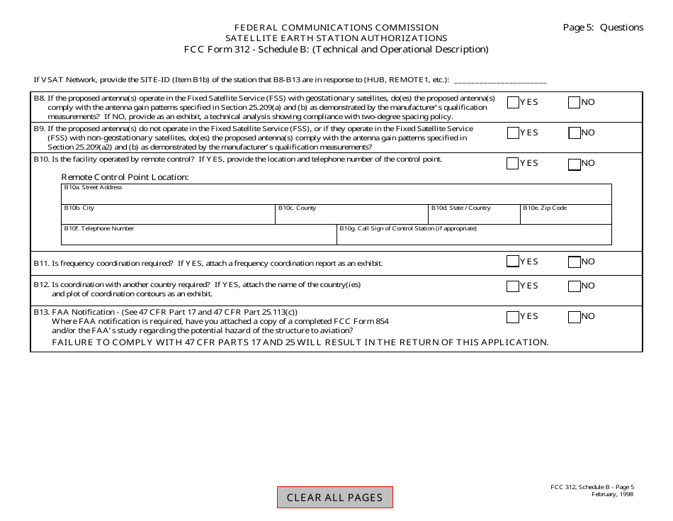 FCC Form 312 Application for Satellite Space and Earth Station Authorizations, Page 10