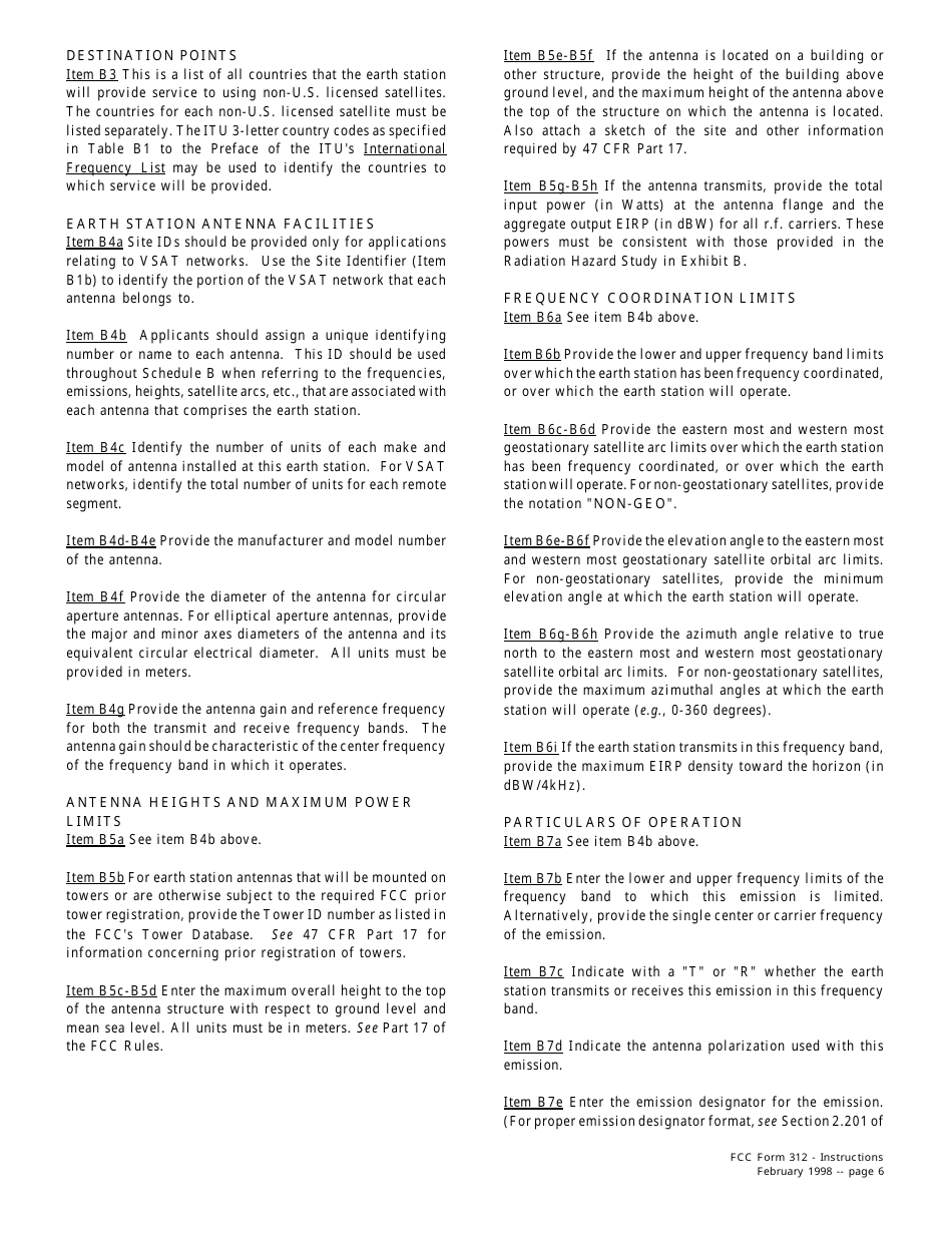 FCC Form 312 Application for Satellite Space and Earth Station Authorizations, Page 16