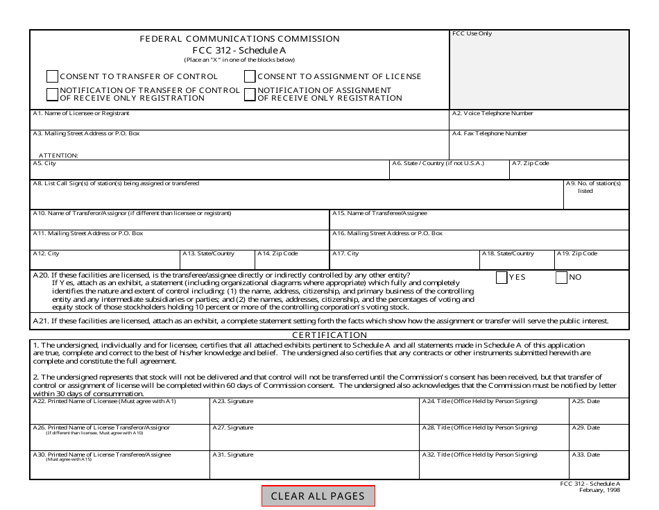 FCC Form 312 Application for Satellite Space and Earth Station Authorizations, Page 5