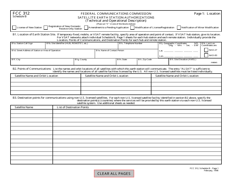 FCC Form 312 Application for Satellite Space and Earth Station Authorizations, Page 6