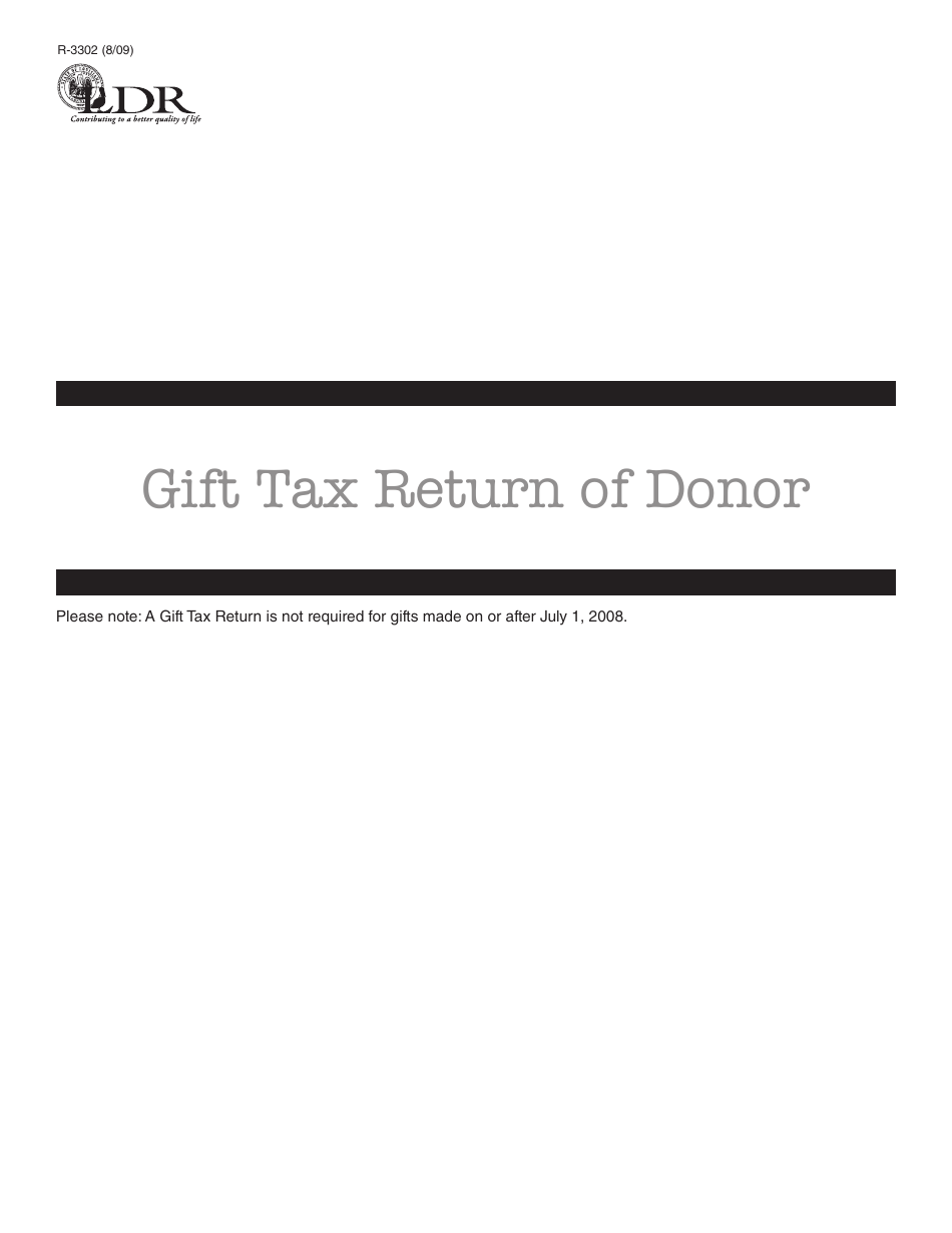 Form R-3302 (LA709) Gift Tax Return of Donor - Louisiana, Page 1
