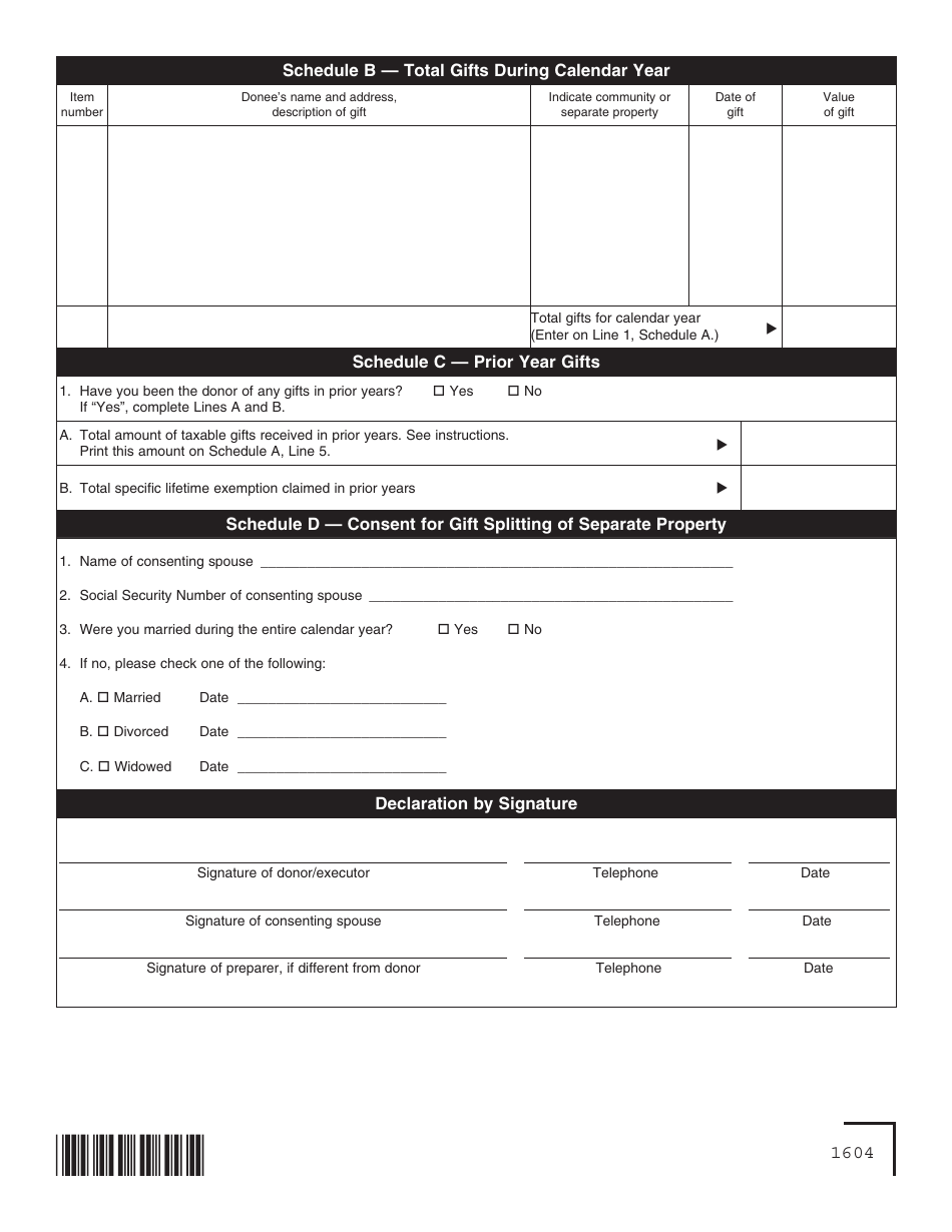 Form R-3302 (LA709) Gift Tax Return of Donor - Louisiana, Page 3