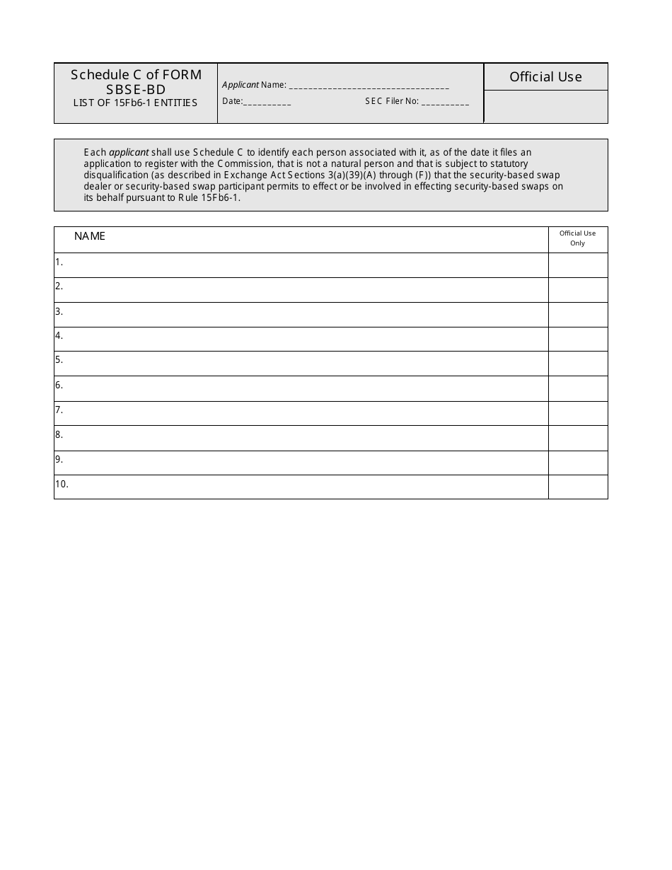 SEC Form 2926 (SBSE-BD) - Fill Out, Sign Online and Download Fillable ...