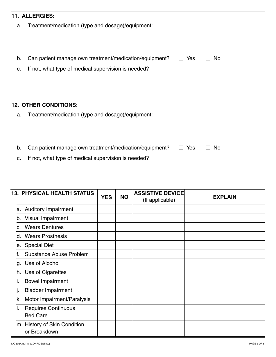 Form LIC602A - Fill Out, Sign Online and Download Fillable PDF ...