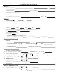 Document preview: Form AO425 Pre-employment Information