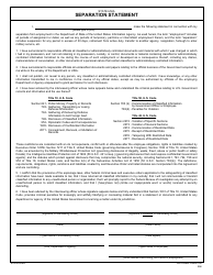 Document preview: Optional Form 109 Separation Statement