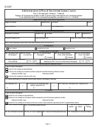 Form WT-2A Report of Application and/or Order Authorizing Interception of Communications, Page 3