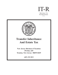 Document preview: Form IT-R Inheritance Tax Resident Return - New Jersey