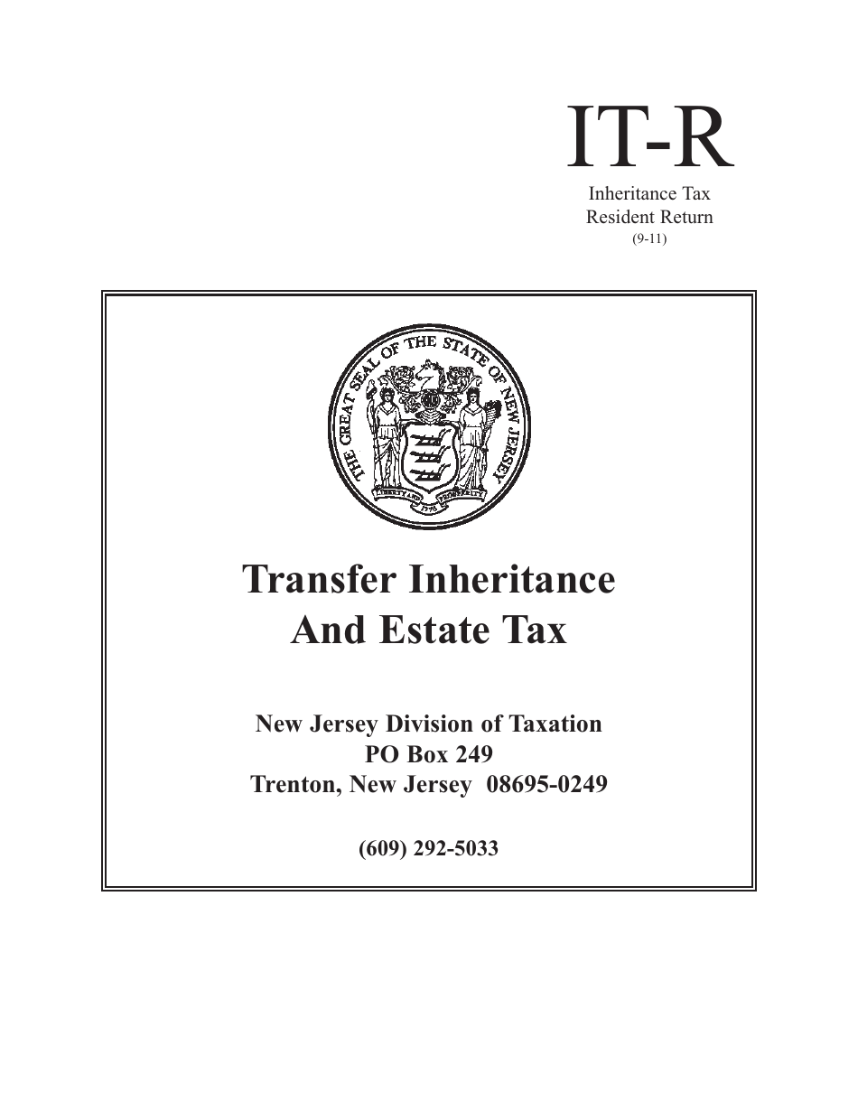 Form IT-R Inheritance Tax Resident Return - New Jersey, Page 1