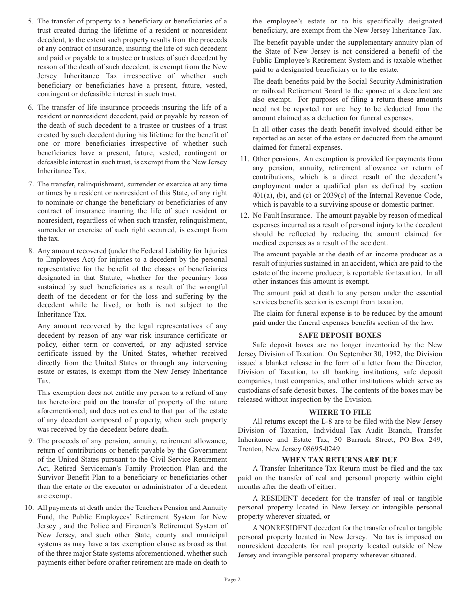 Form IT-R Inheritance Tax Resident Return - New Jersey, Page 3