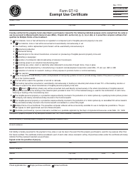 Form ST-12 &quot;Exempt Use Certificate&quot; - Massachusetts