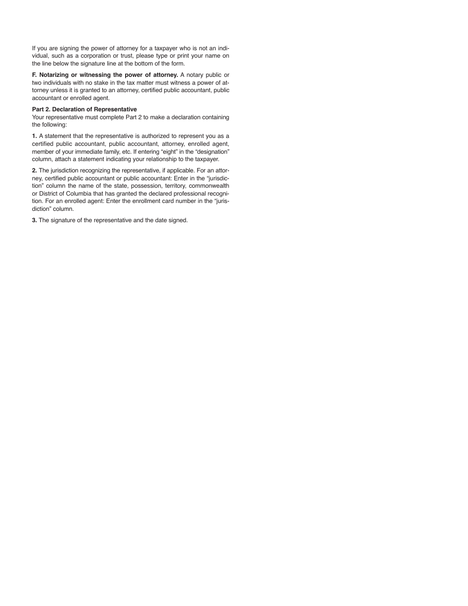 Form M-2848 Power of Attorney and Declaration of Representative - Massachusetts, Page 4