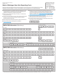 Form 3281 &quot;State of Michigan New Hire Reporting Form&quot; - Michigan
