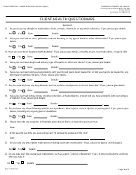 Form DHCS5103 Client Health Questionaire - California, Page 3