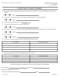 Form DHCS5103 Client Health Questionaire - California, Page 4