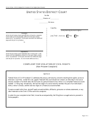 Form Pro Se15 Complaint for Violation of Civil Rights - Non-prisoner Complaint