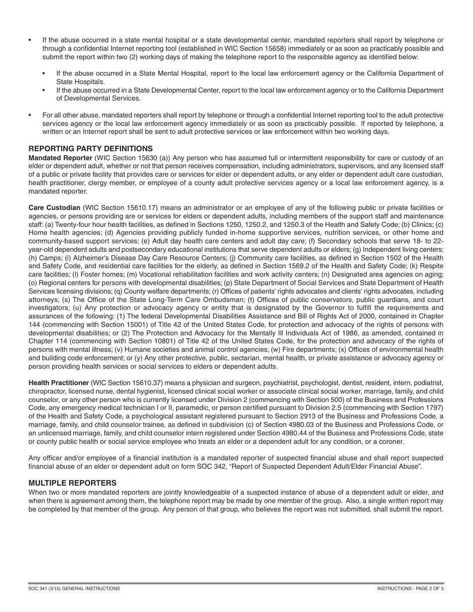 Form SOC341 Confidential Report - Not Subject to Public Disclosure - California, Page 4