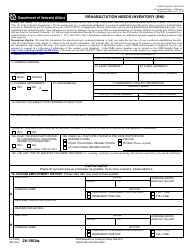 Va Form 28-1902w Download Fillable Pdf Or Fill Online Rehabilitation 