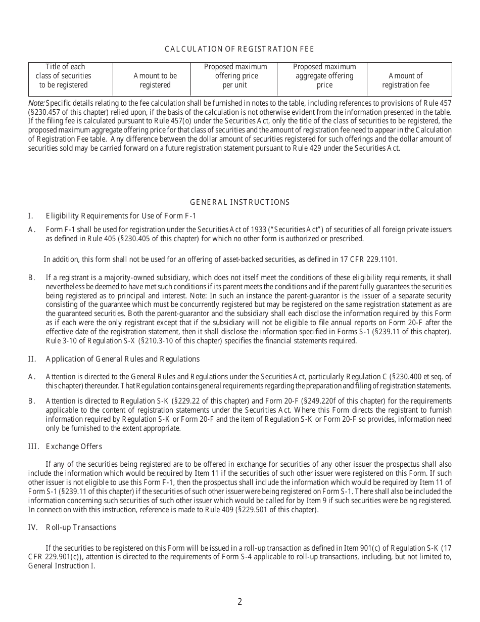 SEC Form 1981 (F-1) Registration Statement Under the Securities Act of 1933, Page 2