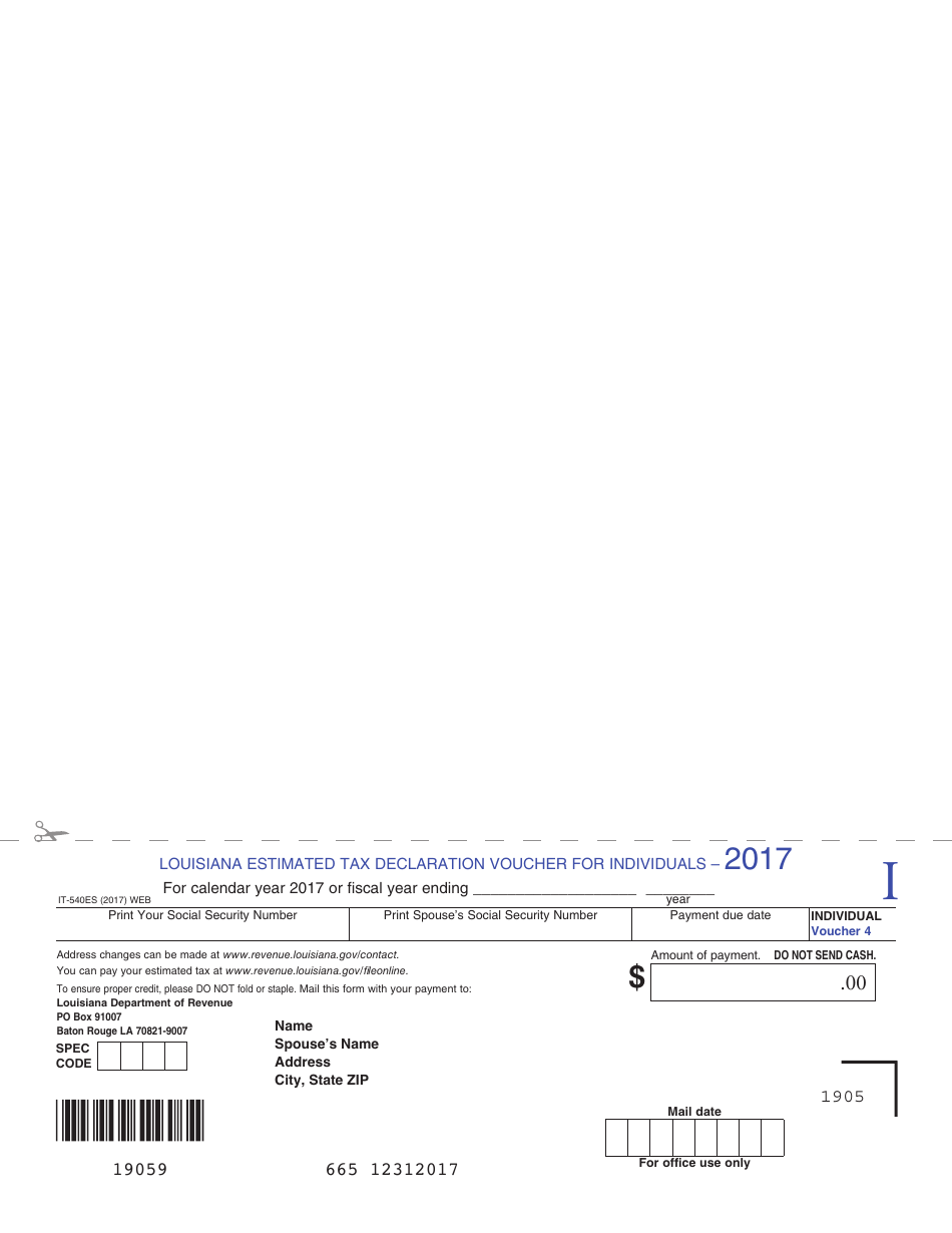 Form IT-540ES Louisiana Estimated Tax Declaration Voucher for Individuals - Louisiana, Page 4