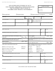 Document preview: Form MC250 Application and Statement of Facts for Child Not Living With a Parent or Relative and for Whom a Public Agency Is Assuming Some Financial Responsibility - California
