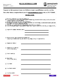 Document preview: Form REV-1038 CM Lien Payoff Request Form - Pennsylvania