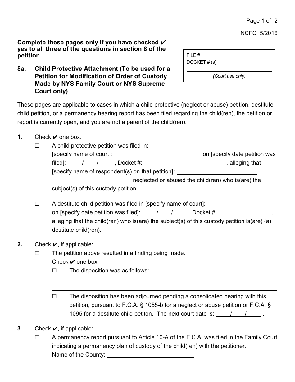Form 40 Petition for Modification of an Order of Custody / Visitation - Nassau County, New York, Page 13